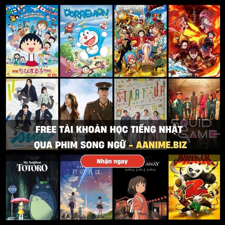 Website Aanime.biz mới ra mắt top 20 phim học tiếng Nhật miễn phí có phụ đề và ngữ pháp